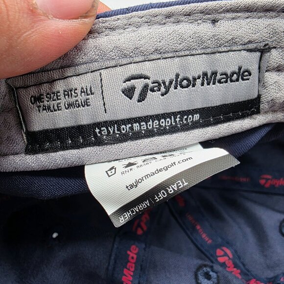 TaylorMade Mens Blue Red Hat Cap Golf Outdoors Casual Lightweight Sports - Picture 6 of 10